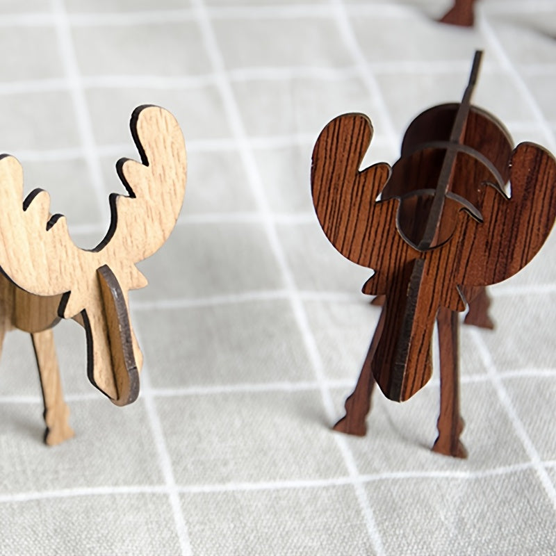 Елка настольное украшение для гостиной на Рождество, простые современные деревянные мини-олени для праздничного декора и украшений для вечеринок.