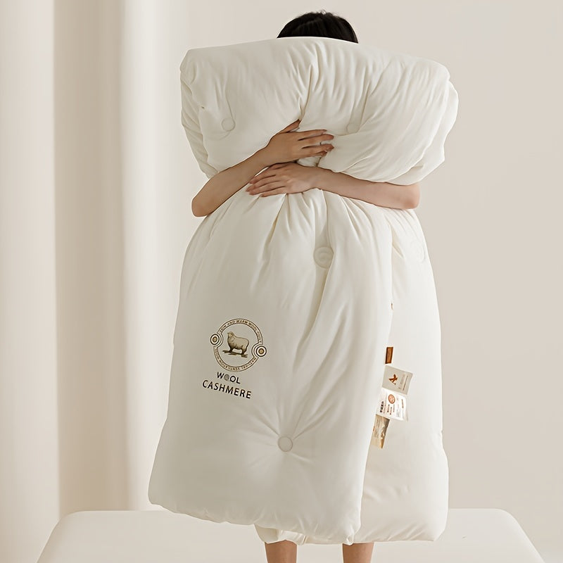 Всесезонное полиэстеровое одеяло с шерстяной набивкой для спальни или гостиной