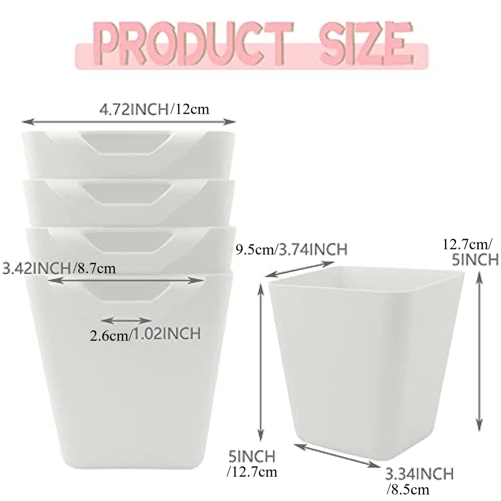 Hanging Cup Holder Storage Basket and Rolling Cart Accessories Set 5 Pieces