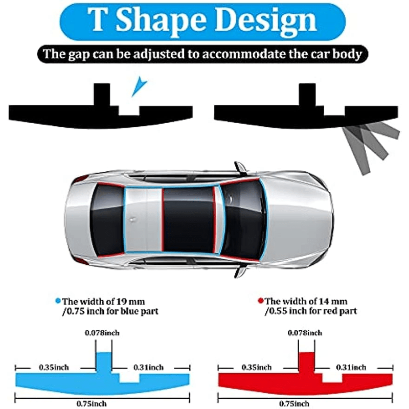 Avtomobil old va orqa T-seal uchun 2 dona shisha oynasi g'ovakligi uchun kauchuk yostiq weatherstrip