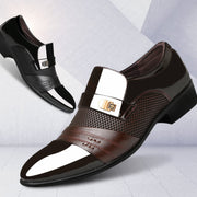 Men's Patent Loafers PU Slip-On Solid Color for Weddings and Office