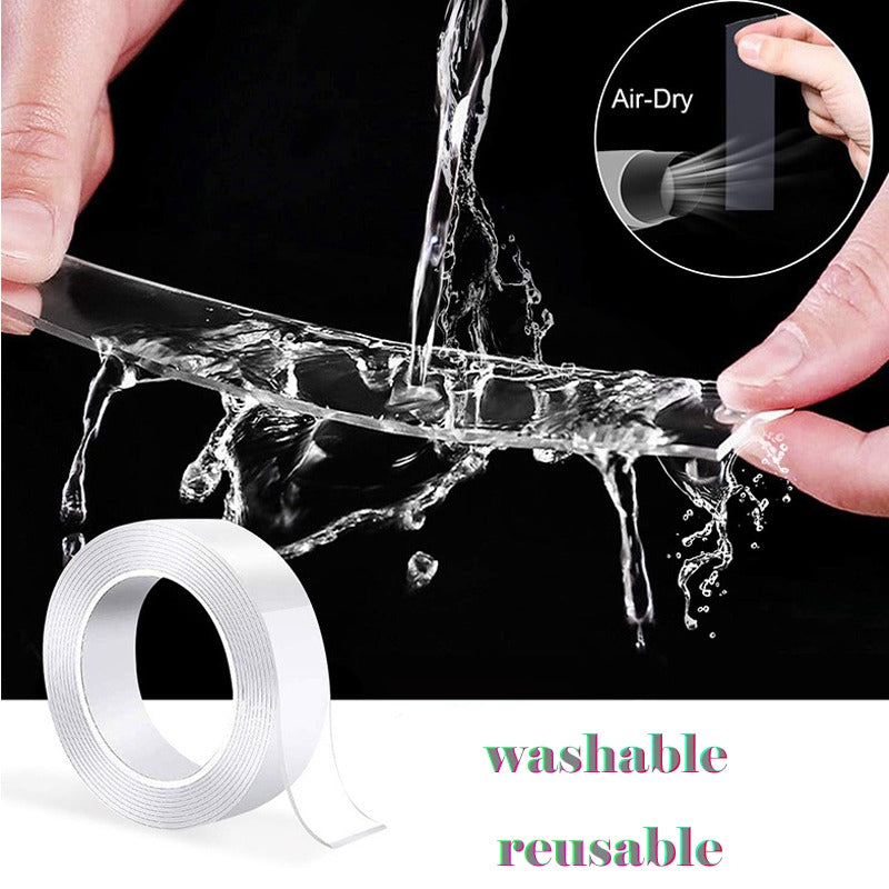 Washable Reusable Transparent Double Sided Adhesive Tape for Kitchen Bathroom Supplies