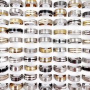 Set of 20/50 Stainless Steel Rings for Men and Women Charms Fashion Jewelry Gift