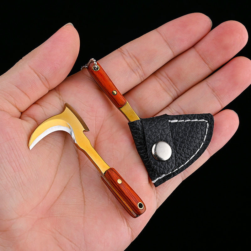 Mini Sickle Bag Set Keychain with Portable Knife and Box Cutter for Everyday Carry