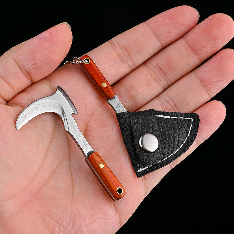 Mini Sickle Bag Set Keychain with Portable Knife and Box Cutter for Everyday Carry