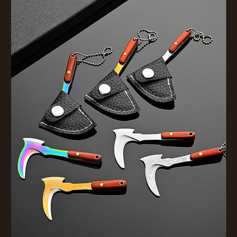 Mini Sickle Bag Set Keychain with Portable Knife and Box Cutter for Everyday Carry
