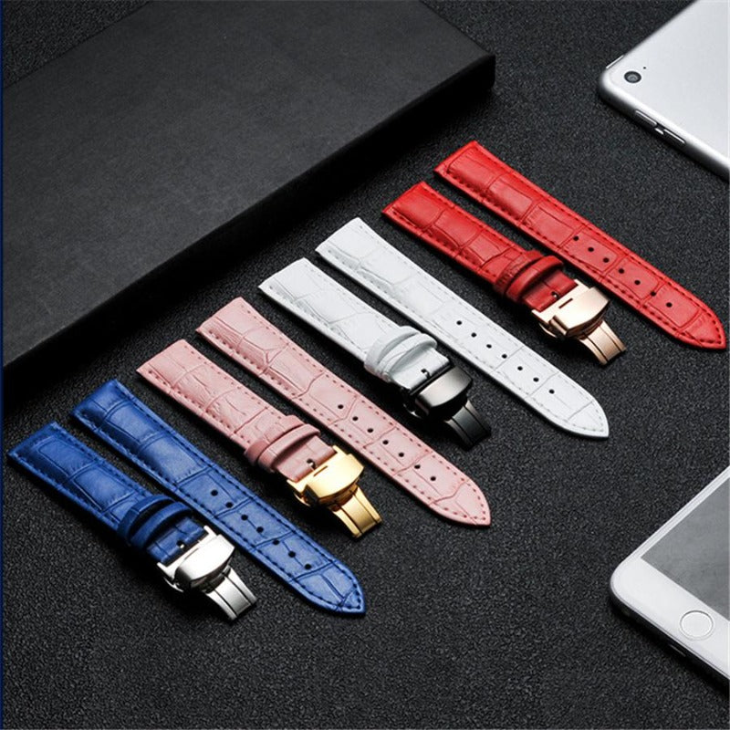 Leather Watch Strap Replacement Band for Men and Women 14mm-24mm Adjustable