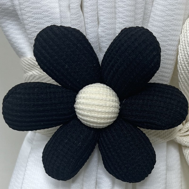 Broche de flor tridimensional con perla para cortinas, pasador para mosquitera, lazo, cuerda decorativa