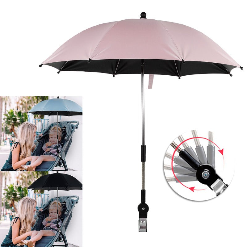 Baby Stroller Umbrella UV Protection Windproof Adjustable Sunshade Parasol