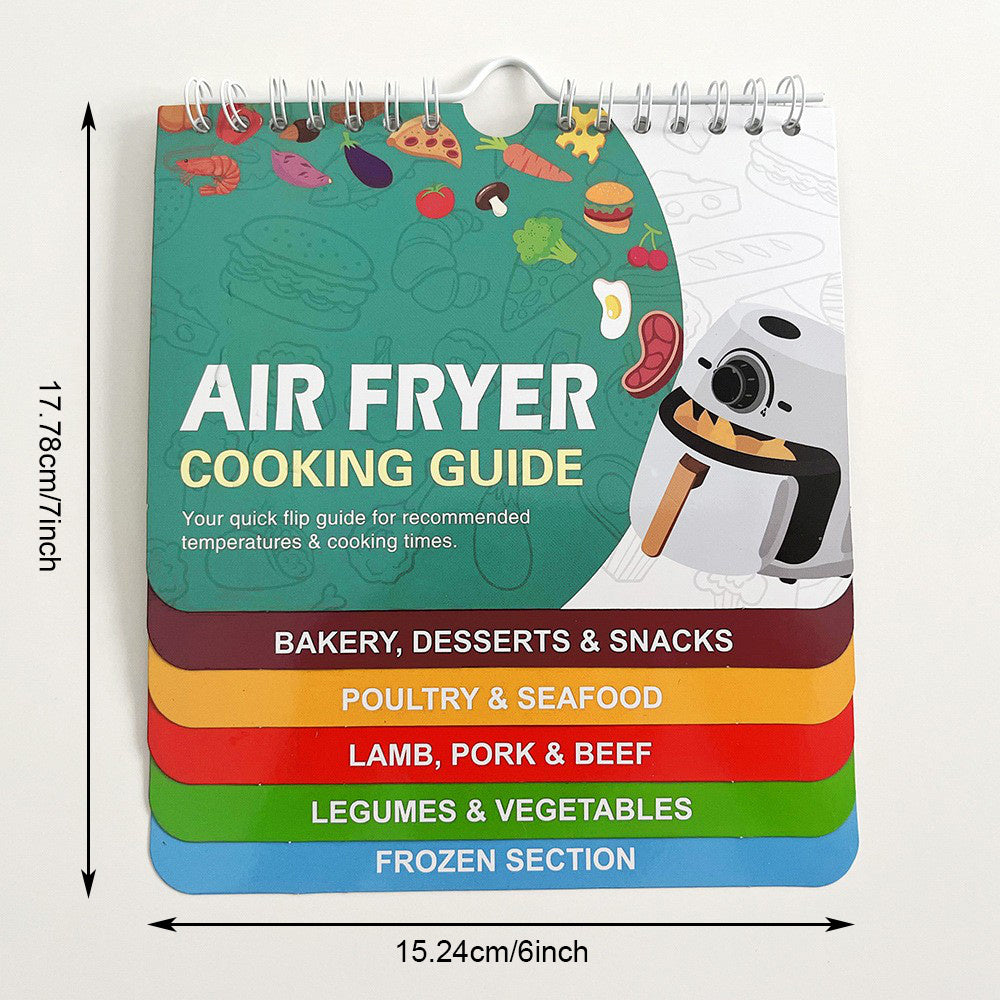 1 Pack Air Fryer Magnetic Cheat Sheet Cooking Guide with Times Chart and Conversion