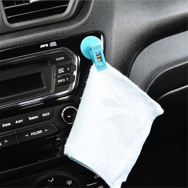 Universal Car Towel Card Holder Fixing Clip Suction Cup Bracket 2/4pcs
