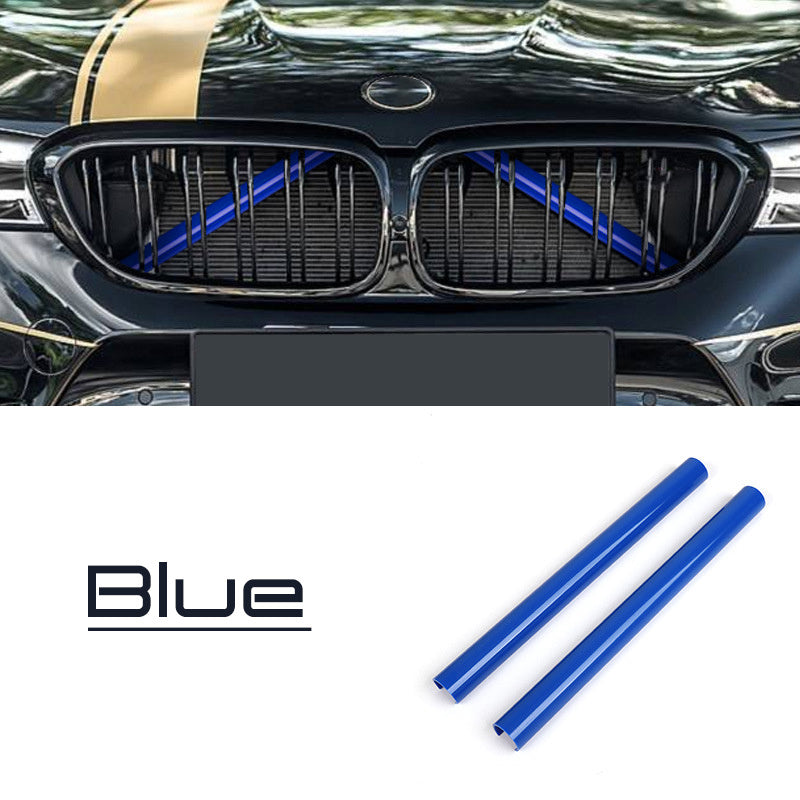 2Pcs Car Front Grille Sticker Cover Trim Strips for 5/6/7 Series SUVs