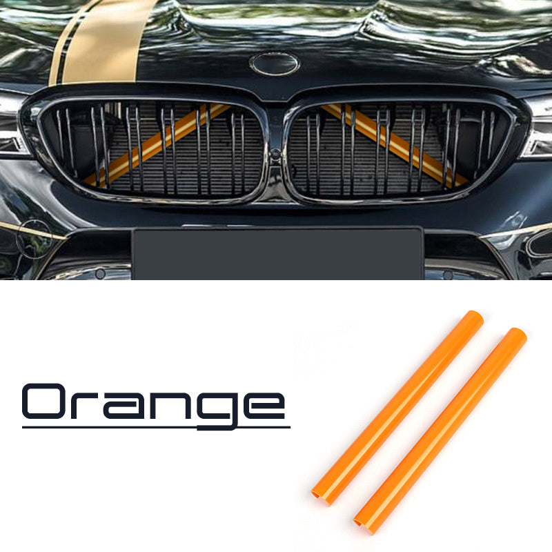 2Pcs Car Front Grille Sticker Cover Trim Strips for 5/6/7 Series SUVs