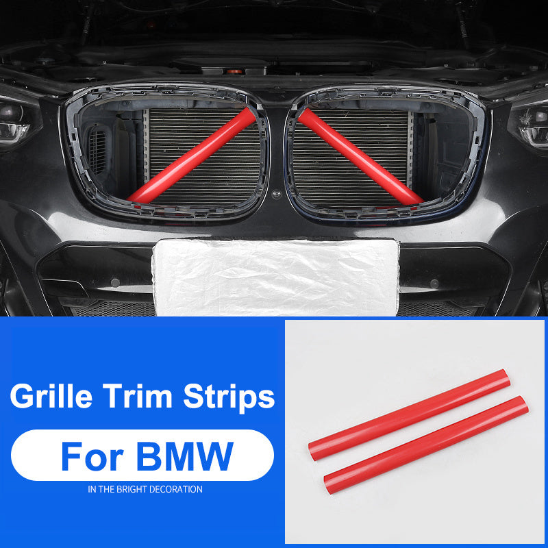 2Pcs Car Front Grille Sticker Cover Trim Strips for 5/6/7 Series SUVs