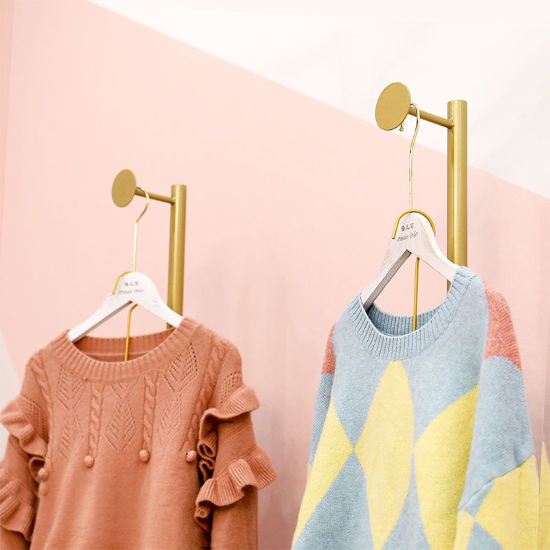 Floor Standing Clothes Hanger Rack with Single Rod for Bedroom Storage