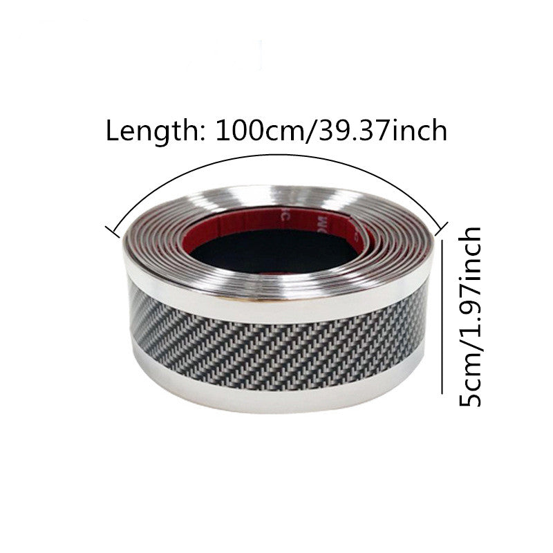 Avtomobil eshigi silliq himoyachisi PVC karbon tolasi uslubida, chizishga qarshi, 100cm