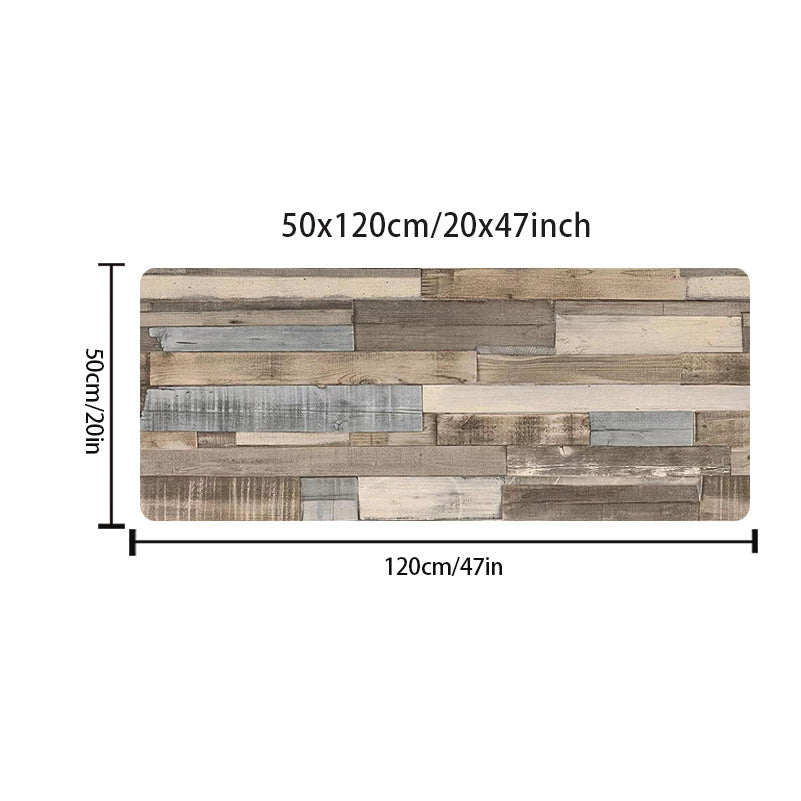 Retro yog'och naqshli anti-slip oshxona matosi, suv o'tkazmaydigan, charchashga qarshi qavat matosi