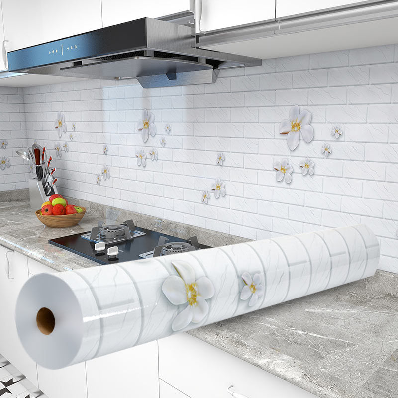 Oil-Proof Kitchen Wall Sticker Waterproof High Temperature Resistant Self-Adhesive Contact Paper