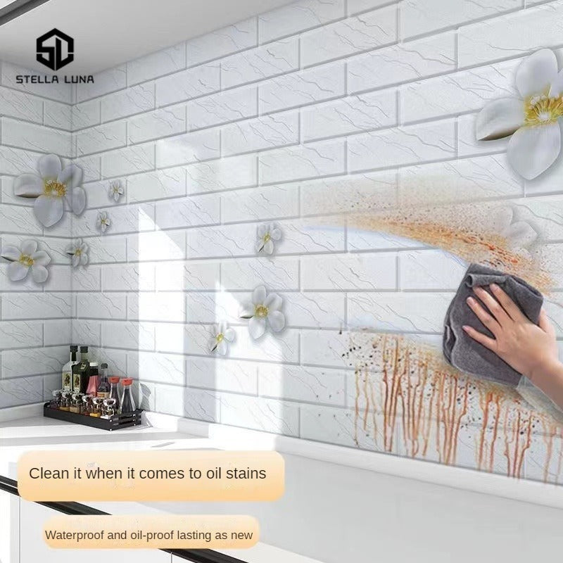 Oil-Proof Kitchen Wall Sticker Waterproof High Temperature Resistant Self-Adhesive Contact Paper