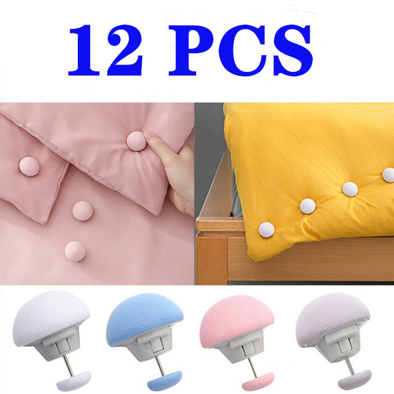 Set of 12 Mushroom Design Bed Sheet Clips Non-Slip Quilt Holders for Secure Bedding