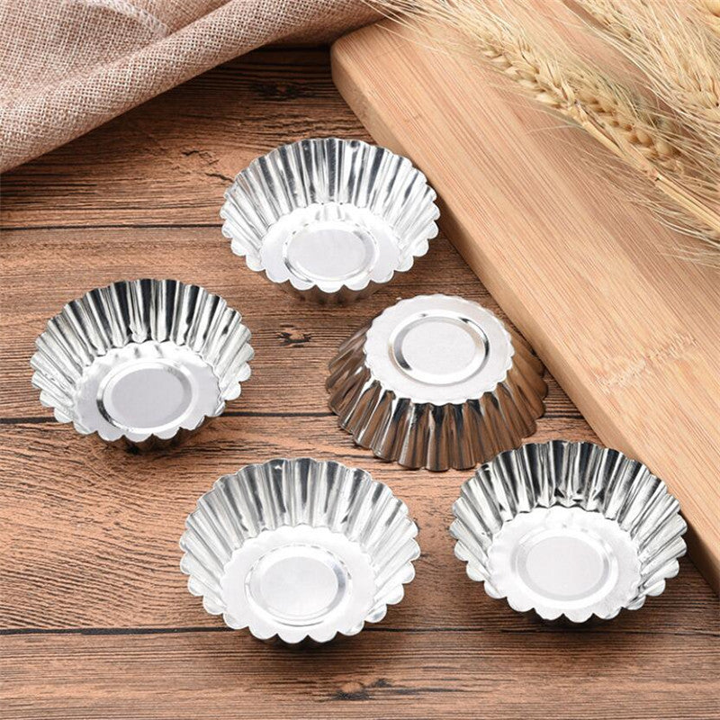 Set of 10 Reusable Egg Tart Molds for Cookies Puddings and Pastries