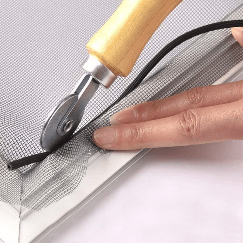 Ручной ролик для сплайна с деревянной ручкой и стальными колесами для установки сетчатых дверей