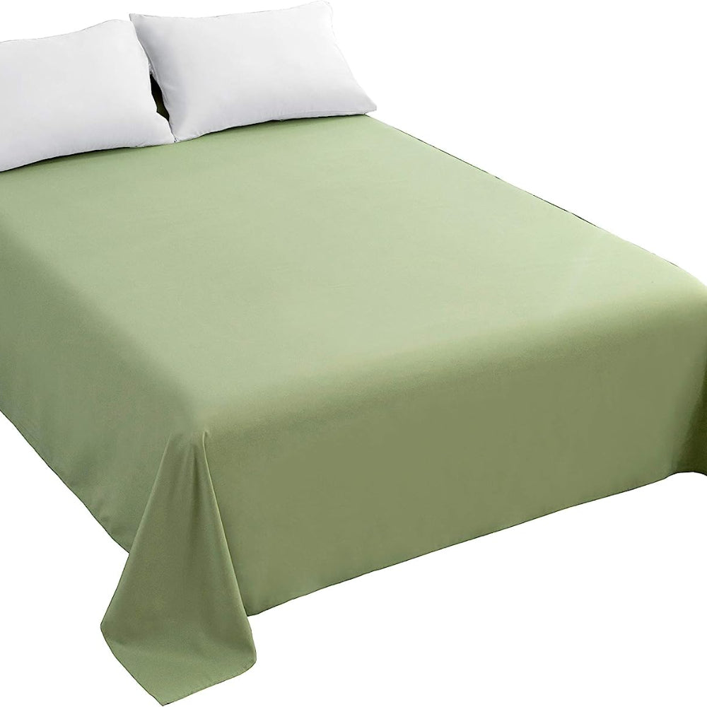 Sábana plana transpirable ultra suave, resistente a las arrugas, doble cepillado, lavable a máquina