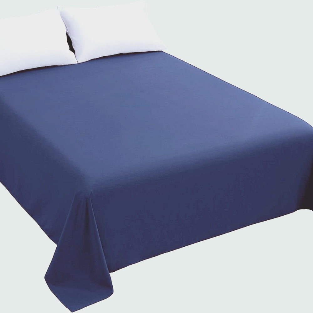 Sábana plana transpirable ultra suave, resistente a las arrugas, doble cepillado, lavable a máquina