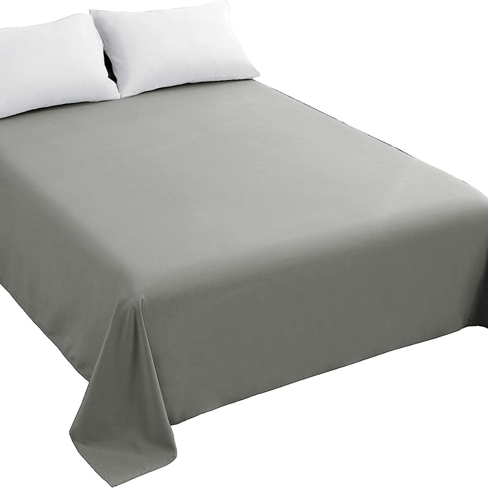 Sábana plana transpirable ultra suave, resistente a las arrugas, doble cepillado, lavable a máquina