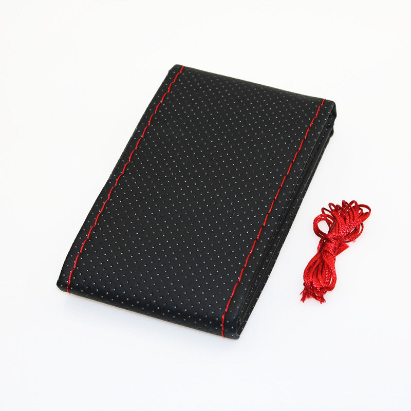 Universal charm leather rul boshqaruv g'ildiragi qoplamasi qo'lda tikilgan, sirpanmaydigan, 38cm ga mos keladi