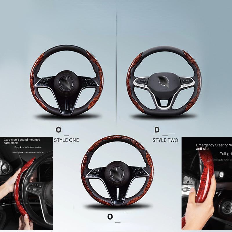 Universal Car Steering Wheel Cover 15 Inch Peach Wood Grain Anti-Skid