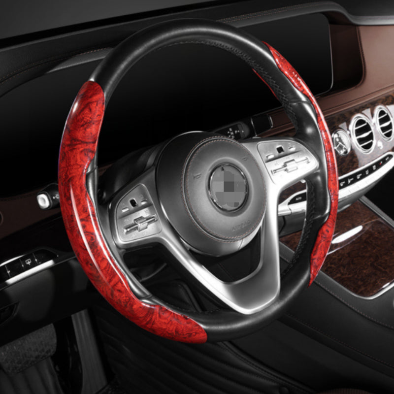 Universal Car Steering Wheel Cover 15 Inch Peach Wood Grain Anti-Skid