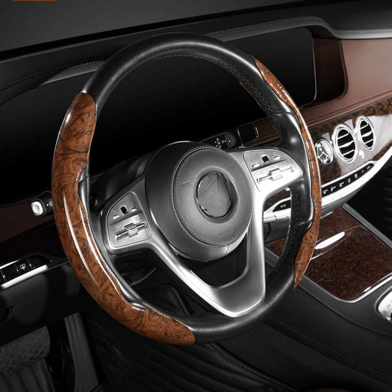 Universal Car Steering Wheel Cover 15 Inch Peach Wood Grain Anti-Skid