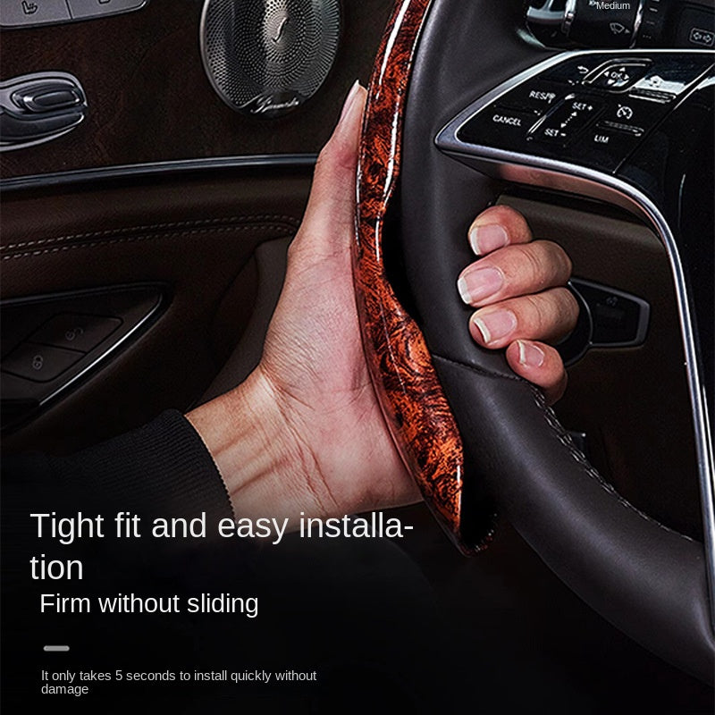 Universal Car Steering Wheel Cover 15 Inch Peach Wood Grain Anti-Skid