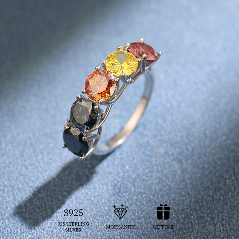 Moissanite Promise Ring for Women with Sparkling Stones and Gift Box