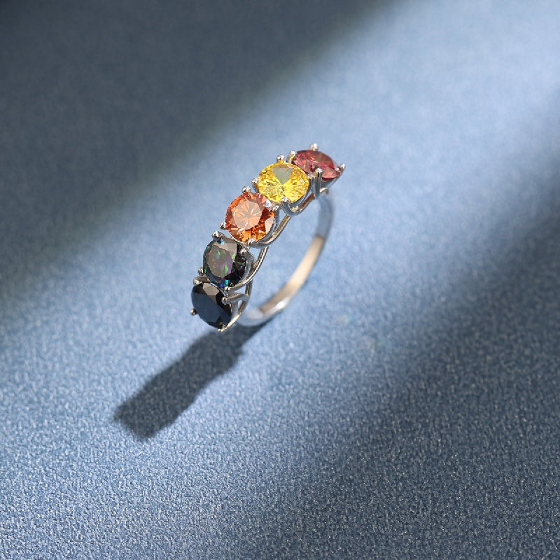 Moissanite Promise Ring for Women with Sparkling Stones and Gift Box