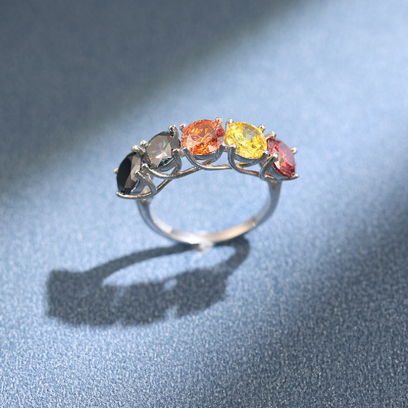 Moissanite Promise Ring for Women with Sparkling Stones and Gift Box