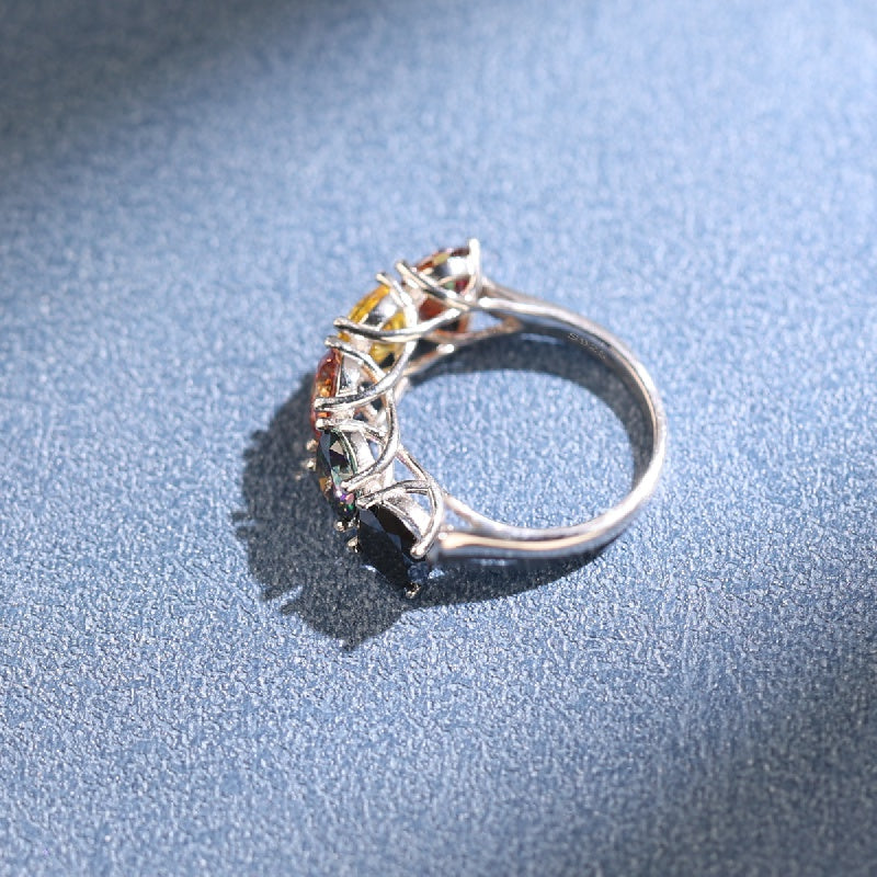 Moissanite Promise Ring for Women with Sparkling Stones and Gift Box