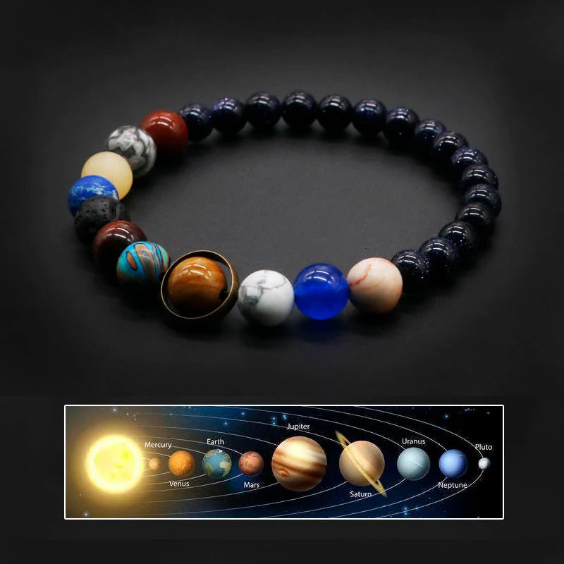 Unisex Solar System Bracelet with Artificial Stones for Men Women Gift