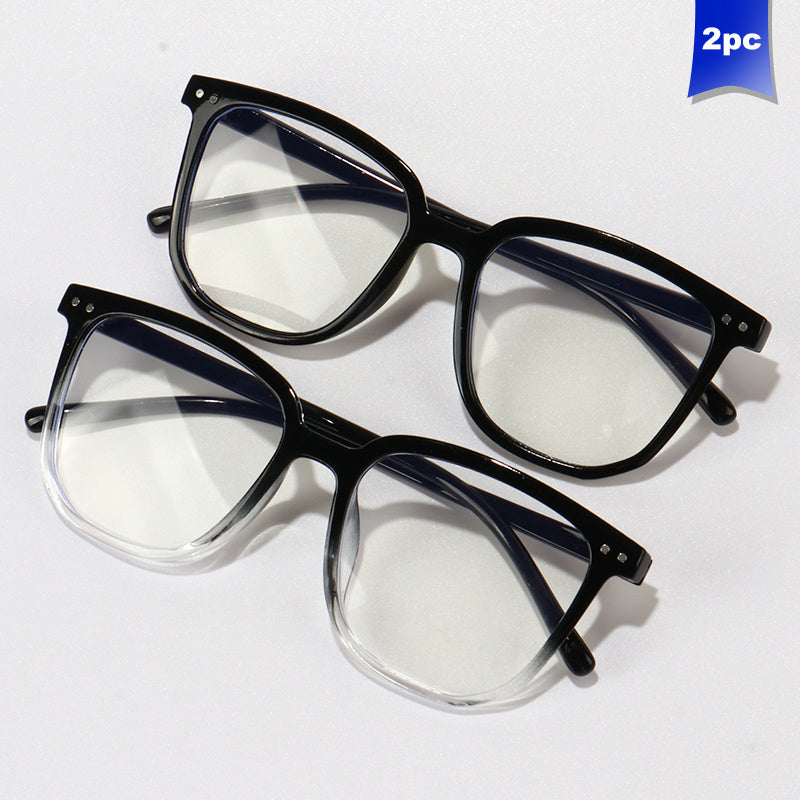 2/3 Pieces Clear Lens Acetate Square Frame Glasses for Computer Gaming Women Men