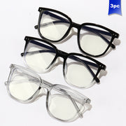 2/3 Pieces Clear Lens Acetate Square Frame Glasses for Computer Gaming Women Men