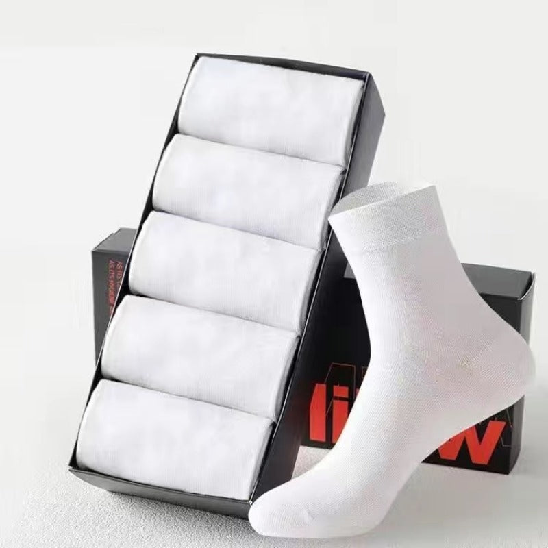 Men's Low Cut Socks 5 Pairs Breathable Cotton Polyester Casual All Seasons