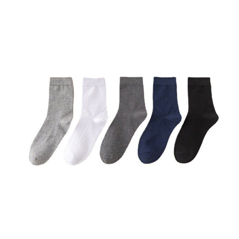 Men's Low Cut Socks 5 Pairs Breathable Cotton Polyester Casual All Seasons