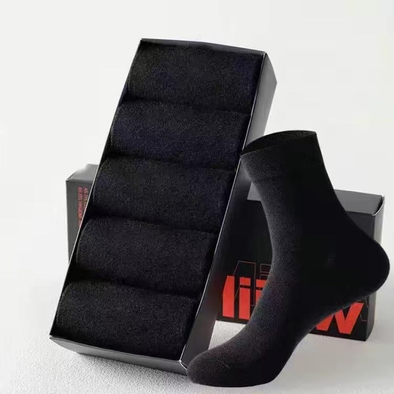 Men's Low Cut Socks 5 Pairs Breathable Cotton Polyester Casual All Seasons