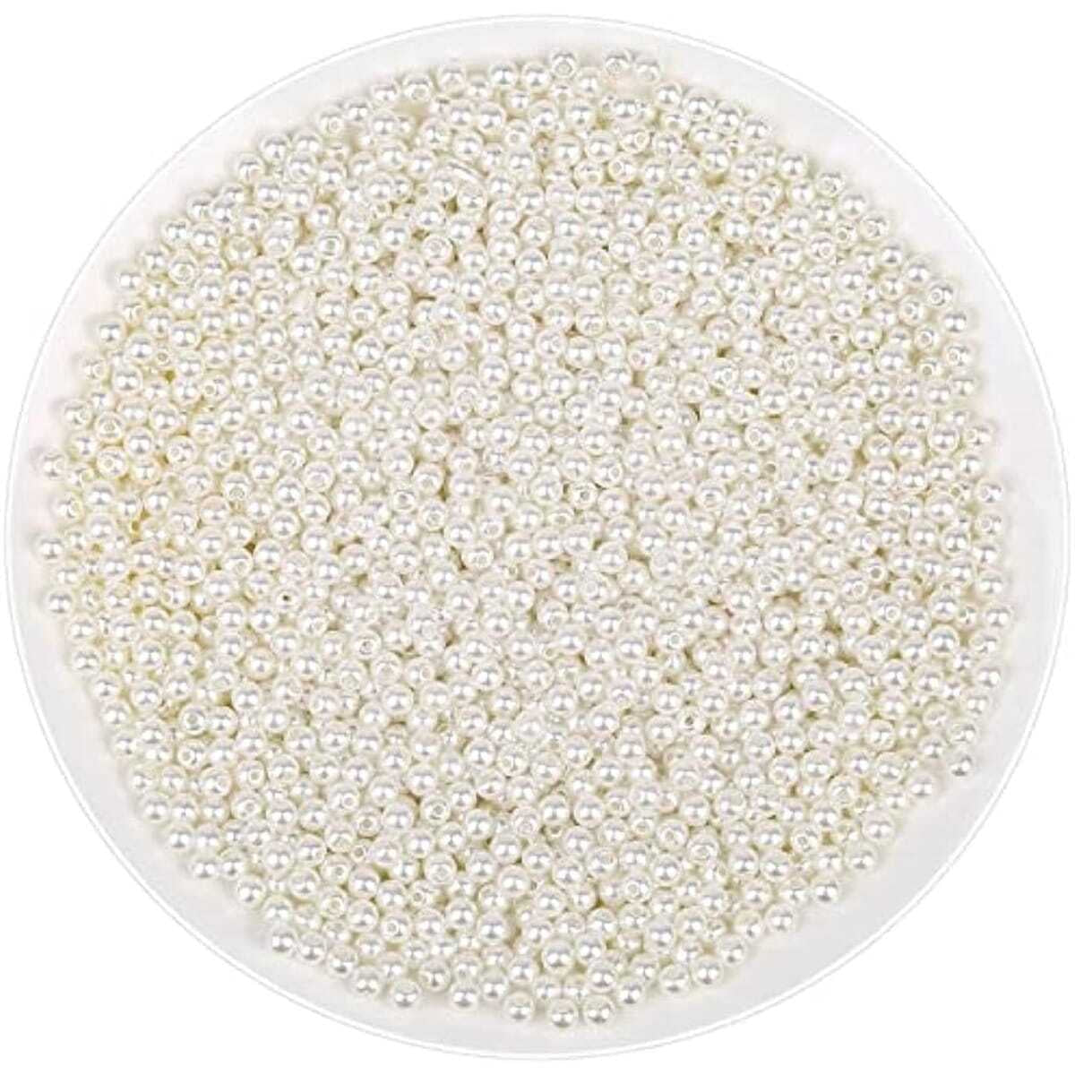 2000 White 4mm Imitation Pearl Beads for Jewelry Making and Craft Projects