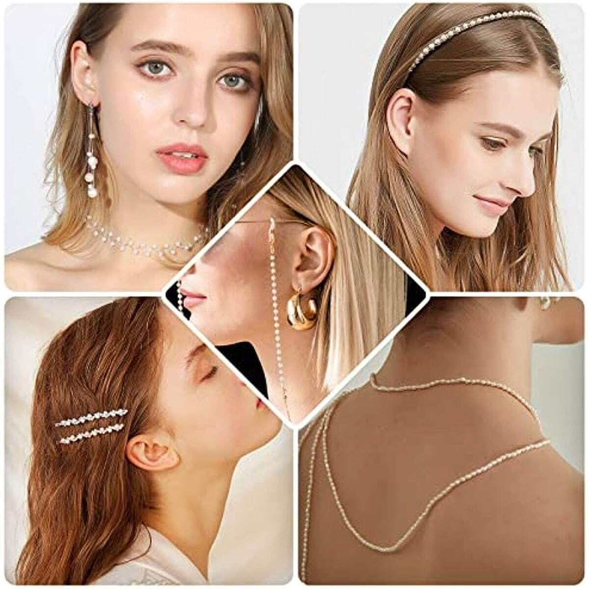 Cuentas de perla de imitación blancas de 2000, 4 mm, para hacer joyería y proyectos de manualidades