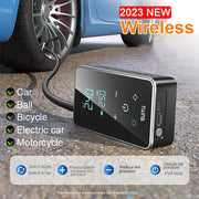 Portable Car and Motorcycle Electric Air Pump with Digital Display and Wireless or Wired Operation