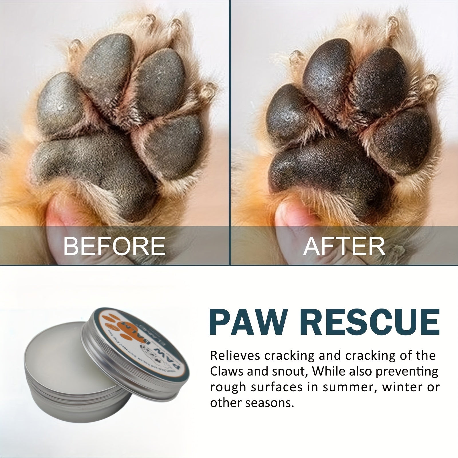 Pet Paw Balm for Dogs and Cats 60g Natural Moisturizer for Cracked Pads and Noses