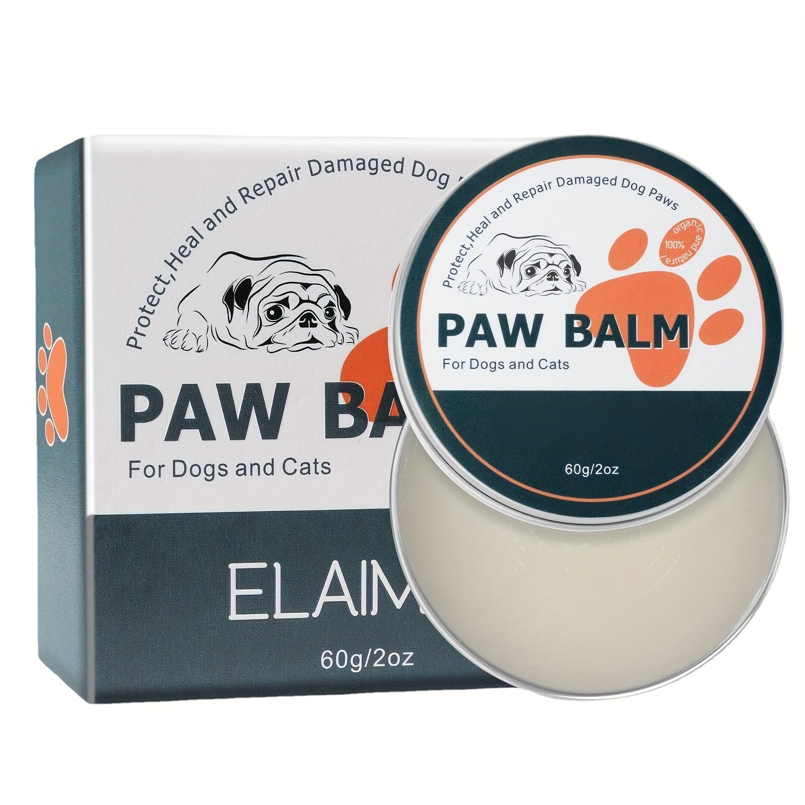 Pet Paw Balm for Dogs and Cats 60g Natural Moisturizer for Cracked Pads and Noses