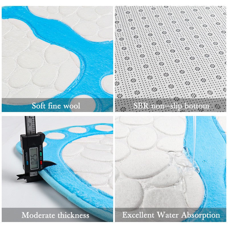 Alfombra de baño de espuma viscoelástica con huella de perro, antideslizante, absorbente, lavable a máquina, para interior, baño, cocina, dormitorio